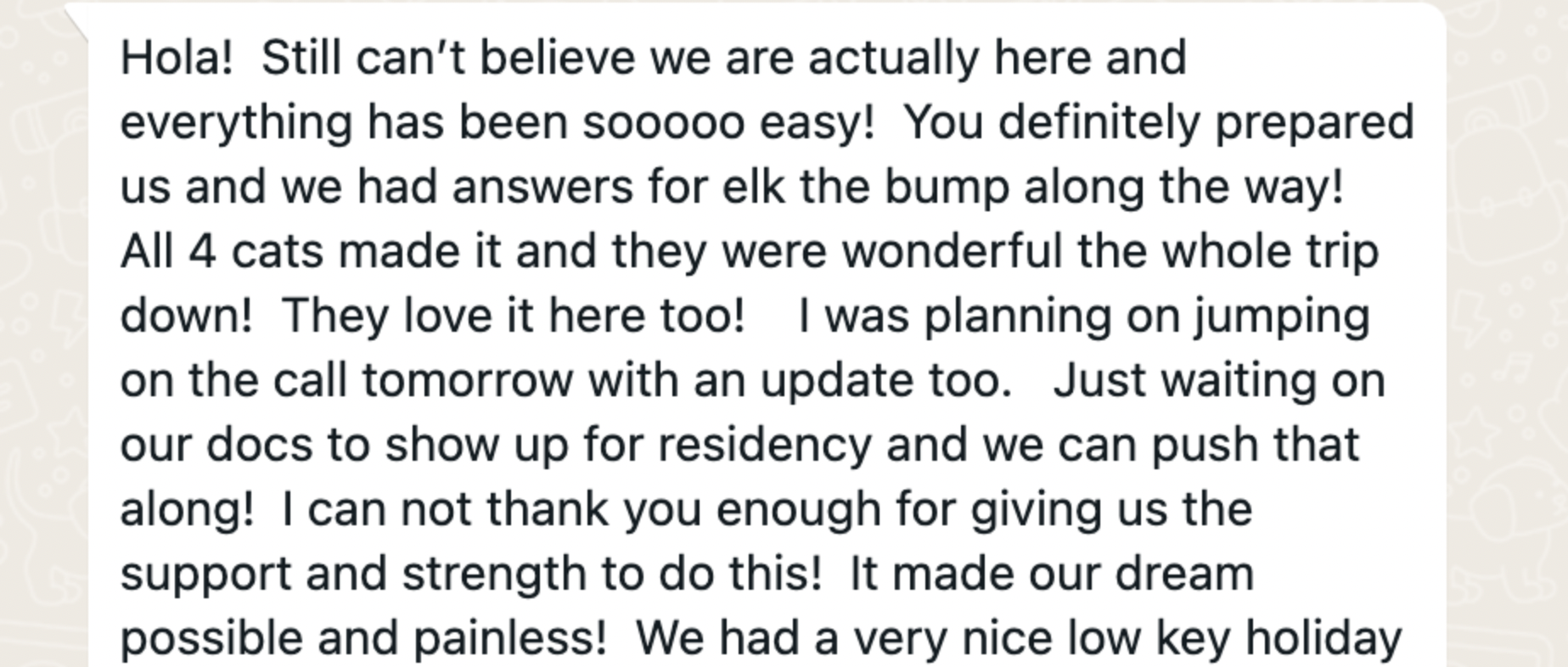 Message from a RelocateNow member